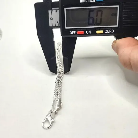 925 Silver Necklace & Bracelet Set Braided 6MM Chain Vintage Fashion Gift NEW - Picture 5 of 6